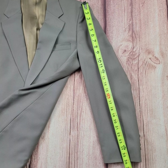 Burberry Men 100% Wool Tweed Tan Herringbone Blazer Jacket Lined - Picture 14 of 16